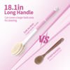 Picture of Back Scrubber Body Shower Brush: Anti Slip Long Handle Bath Brush with Stiff and Soft Bristles - Showering Exfoliator for Women, Men, Elderly (Pink)