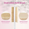 Picture of Back Scrubber Body Shower Brush: Anti Slip Long Handle Bath Brush with Stiff and Soft Bristles - Showering Exfoliator for Women, Men, Elderly (Pink)