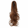 Picture of FELENDY Ponytail Extension Claw 18" 20" Curly Wavy Straight Clip in Hairpiece One Piece A Jaw Long Pony Tails for Women Light Auburn