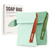 Picture of ZOMCHI 2 Pieces Bar Soap Saver Bags with Different Roughness, Exfoliating Soap Bags for Body Wash, Foaming Soap Holder for Shower (Mint)