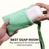 Picture of ZOMCHI 2 Pieces Bar Soap Saver Bags with Different Roughness, Exfoliating Soap Bags for Body Wash, Foaming Soap Holder for Shower (Mint)