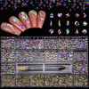 Picture of Nail Art Rhinestones Kit HUETFAT 8400pcs Multi Shapes Glass Crystal AB Nail Stones Nail Jewels Flatback Nail Gems Rhinestones Packaged in Diamond Storage Box With Wax Pen for Nail Art Craft