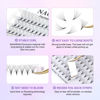 Picture of NAGARAKU Premade Fans Eyelash Extensions 320 Fans 5D Volume 0.07mm D curl 13mm Sharp Narrow Stem Clusters Thin Pointy Base Russian Pre Fanned Fluffy Matte Black