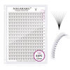 Picture of NAGARAKU Premade Fans Eyelash Extensions 320 Fans 10D Volume 0.07mm C curl 12mm Sharp Narrow Stem Clusters Thin Pointy Base Russian Pre Fanned Fluffy Matte Black
