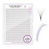 Picture of NAGARAKU Premade Fans Eyelash Extensions 320 Fans 5D Volume 0.07mm D curl 15mm Sharp Narrow Stem Clusters Thin Pointy Base Russian Pre Fanned Fluffy Matte Black