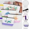 Picture of Sinzip 10 Pieces Cotton Canvas Makeup Bag with Bottom and Strap, Multi-Purpose Cosmetic Bag with Zipper Travel Toiletry Pouch, Blank DIY Craft Bag (Multicolor 03, XS)