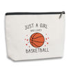 Picture of Basketball Gifts, Basketball Gifts for Girls, Basketball Stuff, Gift for Bestie Sister Daughter Girls Sister Friend Women, basketball Decor, Travel Toiletry Makeup Zipper Pouch Just a Girl Who Loves