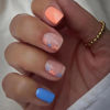 Picture of Flower Press on Short Nails Square Flowers Fake Nails Small Flower Glue on Nails Full Cover Stick on Nails with Spring Summer Design Acrylic False Nails DIY Nails Press ons for Women Girls 24Pcs
