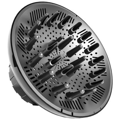 Picture of Hair Diffuser, Diffuser Attachment for Hair Dryer, Hair Diffuser for Curly Hair, Universal Diffuser for 1.4-2.6" Hair Blow Dryer Long Thick Curly Wavy Hair, Hair Attchment for Women, Black