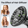 Picture of Hair Diffuser, Diffuser Attachment for Hair Dryer, Hair Diffuser for Curly Hair, Universal Diffuser for 1.4-2.6" Hair Blow Dryer Long Thick Curly Wavy Hair, Hair Attchment for Women, Black