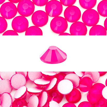 Picture of Novani 3000 Pieces Flatback Rhinestones Glass Round Gems Neon-Rose Crystals for Nail Art DIY Crafts Clothes Shoes,SS6,1.9-2.0mm