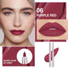 Picture of FeiCuiYun Retractable Lipliner Pencil Waterproof Makeup for Lip Liner and Eye Liner, Smooth and Creamy, Long Lasting Matte Finish, Vegan Beauty, Matte Velvet Pigmented Lip Liner(10#Purple Red, 1)