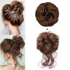 Picture of KETHBE Messy Bun Hair Piece Tousled Updo Hair Buns Extension Elastic Hair Band Hair Pieces Curly Hair Bun Scrunchie For Women (2PCS,Chestnut Brown)