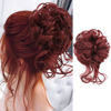 Picture of KETHBE Messy Bun Hair Piece Tousled Updo Hair Buns Extension Elastic Hair Band Hair Pieces Curly Hair Bun Scrunchie For Women (Red)