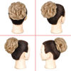 Picture of KETHBE Messy Bun Hair Piece Tousled Updo Hair Buns Extension Elastic Hair Band Hair Pieces Curly Hair Bun Scrunchie For Women (2PCS,Light Golden Blonde Mix Bleach Blonde)