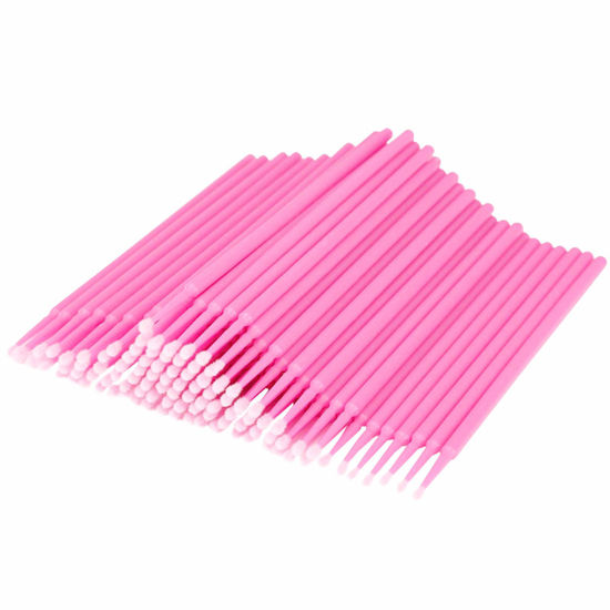 Picture of Tbestmax 500 Pcs Disposable Micro Applicator Brush Micro Swabs, Eye Lashes Mascara Wands for Eyelash Extension Pink