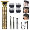 Picture of PXLISIE Hair Clippers for Men, Professional Hair Trimmer T Blade Trimmer Zero Gapped Trimmer, Cordless Rechargeable Beard Trimmer Shaver Hair Cutting Kit with Guide Combs (Gold)
