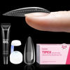 Picture of Beetles Tipex Instant Apex Nail Tips, 224Pcs 16 Sizes Pre-Building & Pre-Etched Gel Nail Tips Medium Stiletto Thicker Acrylic Nails False Nail Extension with Uv Nail Glue Nail Lamp for Flat Nails