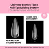Picture of Beetles Tipex Instant Apex Nail Tips, 224Pcs 16 Sizes Pre-Building & Pre-Etched Gel Nail Tips Medium Stiletto Thicker Acrylic Nails False Nail Extension with Uv Nail Glue Nail Lamp for Flat Nails