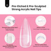 Picture of Beetles Tipex Instant Apex Nail Tips, 224Pcs 16 Sizes Pre-Building & Pre-Etched Gel Nail Tips Medium Stiletto Thicker Acrylic Nails False Nail Extension with Uv Nail Glue Nail Lamp for Flat Nails