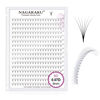 Picture of NAGARAKU Premade Fans Eyelash Extensions 320 Fans 6D Volume 0.07mm D curl 8mm Sharp Narrow Stem Clusters Thin Pointy Base Russian Pre Fanned Fluffy Matte Black