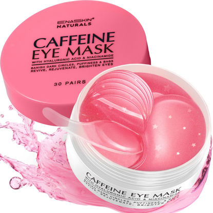 Picture of Under Eye Patches for Dark Circles: Caffeine Gel Masks for Puffiness Undereye Bags Wrinkles - Instant Brightening Moisturizing Skin Treatment Pads - Gift for Mom Traveler Night Worker, 30 Pairs (Rose)