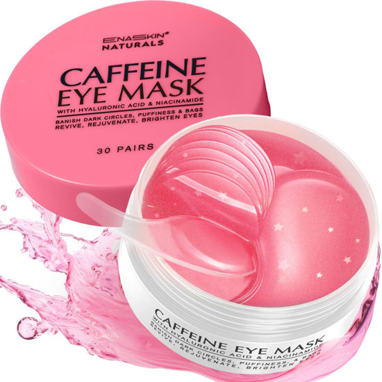 Picture of Under Eye Patches for Dark Circles: Caffeine Gel Masks for Puffiness Undereye Bags Wrinkles - Instant Brightening Moisturizing Skin Treatment Pads - Gift for Mom Traveler Night Worker, 30 Pairs (Rose)