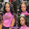 Picture of 13x6 Lace Front Wigs Human Hair Pre Plucked HD Transparent Body Wave Lace Front Wig Human Hair Wigs with Baby Hair Bleached Knots 20 inch 150 Density Wigs for Black Women Human Hair Glueless
