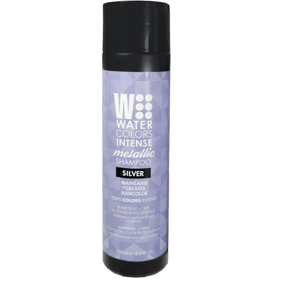 Picture of Watercolors INTENSE METALLIC Semi Permanet Color Depositing Shampoo-Sulfate & Paraben Free to Maintain & Enhance Hair Color 8 fl oz - SILVER