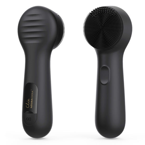 Picture of Silicone Face Scrubber, NågraCoola CLIE 2.0 Facial Cleansing Brush, Rechargeable, Waterproof Face Scrub Brush for Cleansing, Exfoliating, Massaging, Electric Facial Exfoliator for Women & Men - Black