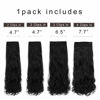 Picture of REECHO 24" Curly Wavy 4 Pieces Set Clip in Hair Extensions Natural Black