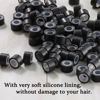 Picture of GOTDYA 1000pcs 4mm Hair Extension Beads,Silicone Lined Micro Rings,MicroLink Beads for Hair Extensions,Hair Tinsel,Black