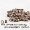 Picture of GOTDYA 1000pcs 4mm Hair Extension Beads,Silicone Lined Micro Rings,MicroLink Beads for Hair Extensions,Light Brown