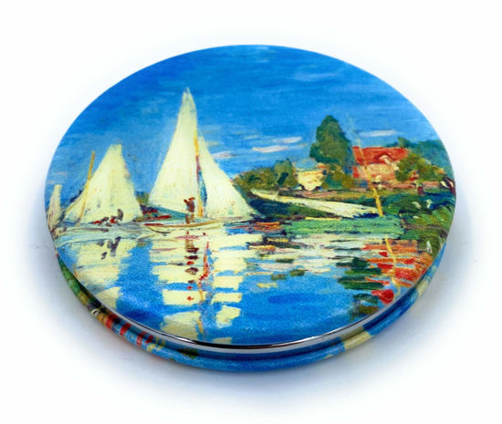 Picture of Aeisage Small Compact Mirror for Men Small Bag Mirror Lightweight Portable Mirror Hand Mirror Claude Monet Sea Argenteuil Birthday Gift for Friend