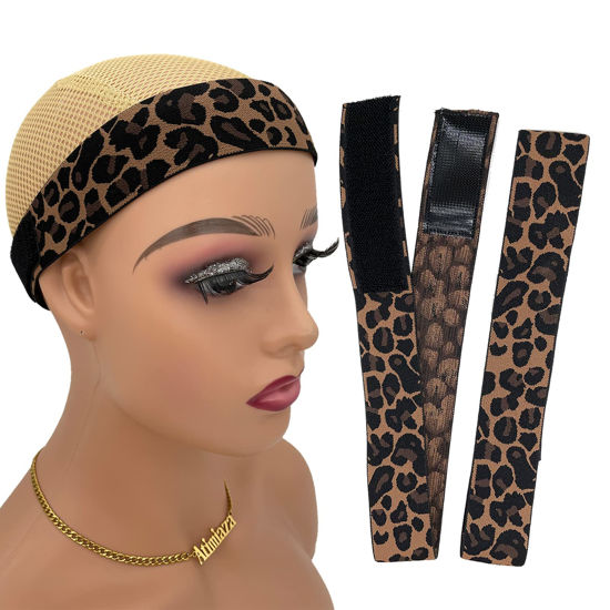 Picture of Atimiaza 2 Pcs Hairband for Wig, Leopard Lace Melting Band, Edge Wrap to Lay Edges (Pack of 2)