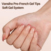 Picture of 150 Pcs French Gel Nail Tips, French Tip Press on Nails, Vansiho Short Square Nail Tips, Pre-French Tips Press on Nails, Acrylic Fake Nails for Nail Art DIY 15 Sizes