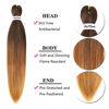 Picture of Liang Dian Pre Stretched Braiding Hair 8 Pack 22 Inch Hot Water Setting Professional Soft Yaki Texture Synthetic Hair Extensions (22 Inch, T1B/30/27)