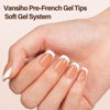 Picture of 150Pcs French Gel Nails, Vansiho French Tip Press on Nails, Short Square Nail Tips Brown, Soft Gel Nails False Nail, Acrylic Fake Nails for Nail Art DIY 15 Sizes