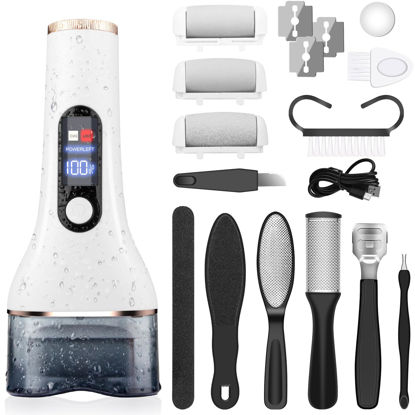 Picture of Electric Callus Remover for Feet,Rechargeable Portable Electronic Foot File Pedicure Kits,Professional Waterproof Pedi Feet Care Tools Wet&Dry Foot Scrubber File Perfect for Hard Cracked Dry Dead Skin
