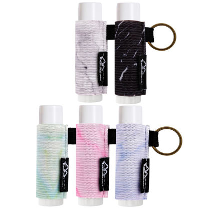 Picture of WK IEASON - Lip Balm Holder Keychain Clip On Lipstick Sleeve Chapstick Sleeve Holder Keychain 5pcs(Marble set)