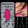 Picture of Kids Short Clear False Nails krofaue 240Pcs Full Cover Press on Nails for Little Girls Children Fake Nails Fingernail Decoration 10 Sizes Clear Soft Gel Nail Tips for Kids…