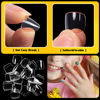 Picture of Kids Short Clear False Nails krofaue 240Pcs Full Cover Press on Nails for Little Girls Children Fake Nails Fingernail Decoration 10 Sizes Clear Soft Gel Nail Tips for Kids…