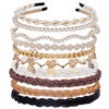 Picture of LYroo Cute Pearl Headbands Beaded Headband Metal Head Bands No Slip Fashion Hair Accessories for Women Girls,10 Pack