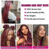 Picture of Human Braiding Hair 2 Bundles/Pack 100g Burgundy 99J Curly Deep Wave Human Bulk Hair for Braiding No Weft 10A Brazilian Virgin Human braiding Hair for Boho Braids Extensions (20 inch/100g)
