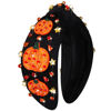 Picture of NVENF Thanksgiving Headband for Women Beaded Turkey Fall Headband Accessories Jeweled Pearl Rhinestone Knotted Headband Autumn Fall Thanksgiving Hair Accessory Outfits Holiday Gifts (Pumpkin 3)
