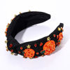 Picture of NVENF Thanksgiving Headband for Women Beaded Turkey Fall Headband Accessories Jeweled Pearl Rhinestone Knotted Headband Autumn Fall Thanksgiving Hair Accessory Outfits Holiday Gifts (Pumpkin 3)