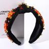 Picture of NVENF Thanksgiving Headband for Women Beaded Turkey Fall Headband Accessories Jeweled Pearl Rhinestone Knotted Headband Autumn Fall Thanksgiving Hair Accessory Outfits Holiday Gifts (Pumpkin 3)