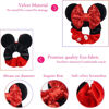 Picture of 6 Pack Mouse Ears Scrunchies Velvet Sparkle Sequin Mouse Bows Hair Scrunchies Hair Ties Elastic Rubber Bands Ponytail Holders for Kids Women Girls Christmas Party Decoration