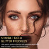 Picture of 20 Pcs Gold Face Makeup Patches, Glitter Freckles Face Tattoo, Glitter Freckles, Sparkle Makeup Patches, Waterproof Face Glitter Speckles Patches for Women (Gold)