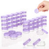 Picture of ZEJIA 3 Gram Sample Containers with Lids, 100 Count Tiny Sample Jars, 3ML Makeup Cosmetic Containers for Lip Balms, Lotion, Powder, Beauty Products(Purple Lids)
